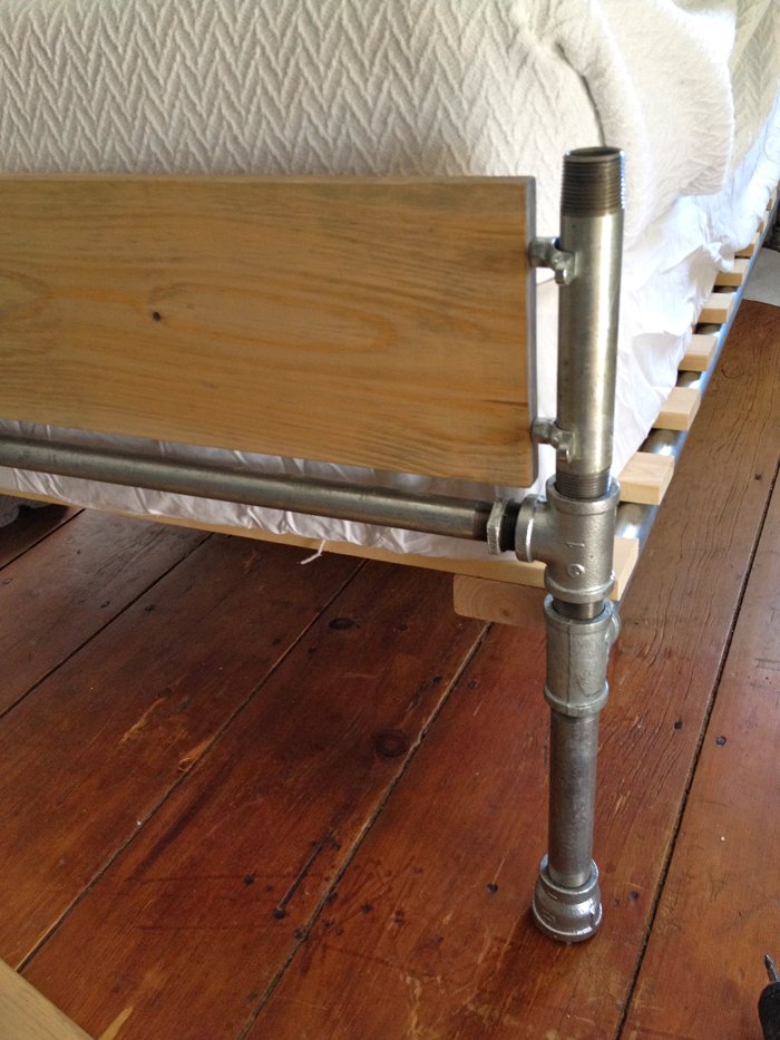 Pipe and Wood Slat Bed — step 8