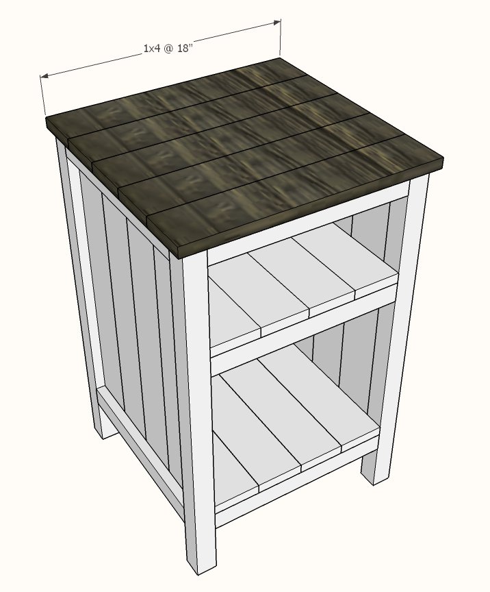 Planked Wood Bedside Table with Shelves — step 5