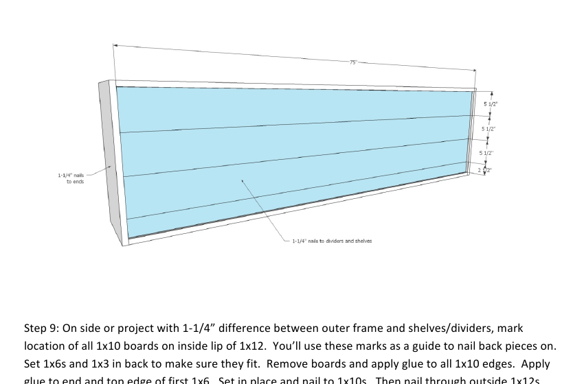 Platform Bed with Side Storage 1x12 Divider Shelf — step 9