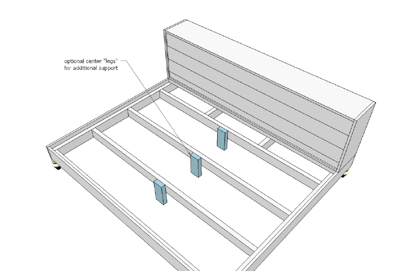 Platform Bed with Side Storage 1x12 Divider Shelf — step 12