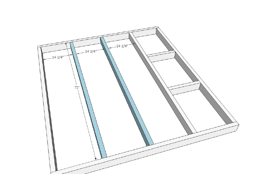 Platform Bed with Side Storage 1x12 Divider Shelf — step 2