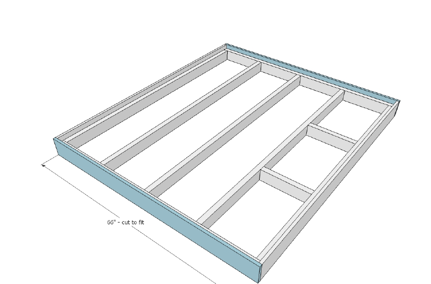 Platform Bed with Side Storage 1x12 Divider Shelf — step 4