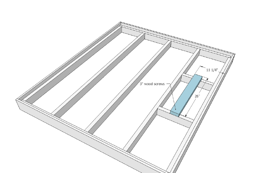 Platform Bed with Side Storage 1x12 Divider Shelf — step 5