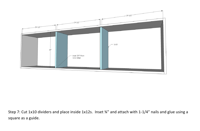 Platform Bed with Side Storage 1x12 Divider Shelf — step 7