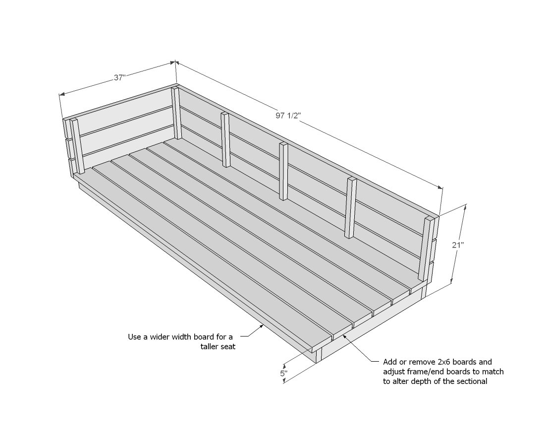 Platform Outdoor Sectional dimension diagram 1