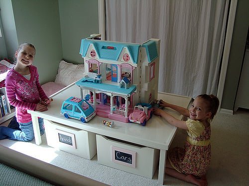 Playtable and Wheeled Storage Carts