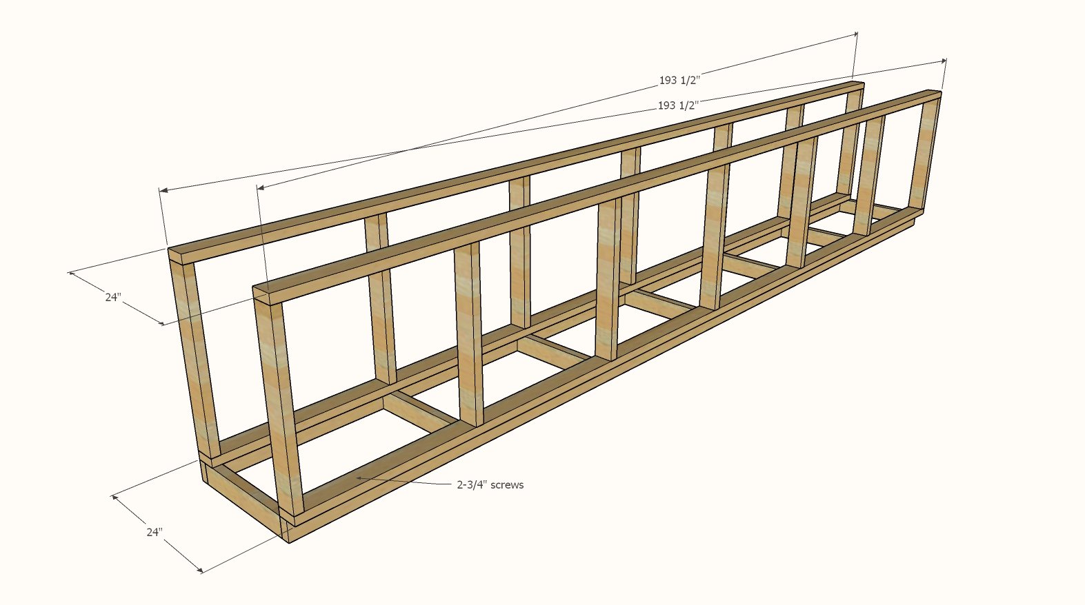 Pony Wall Workbench — step 2