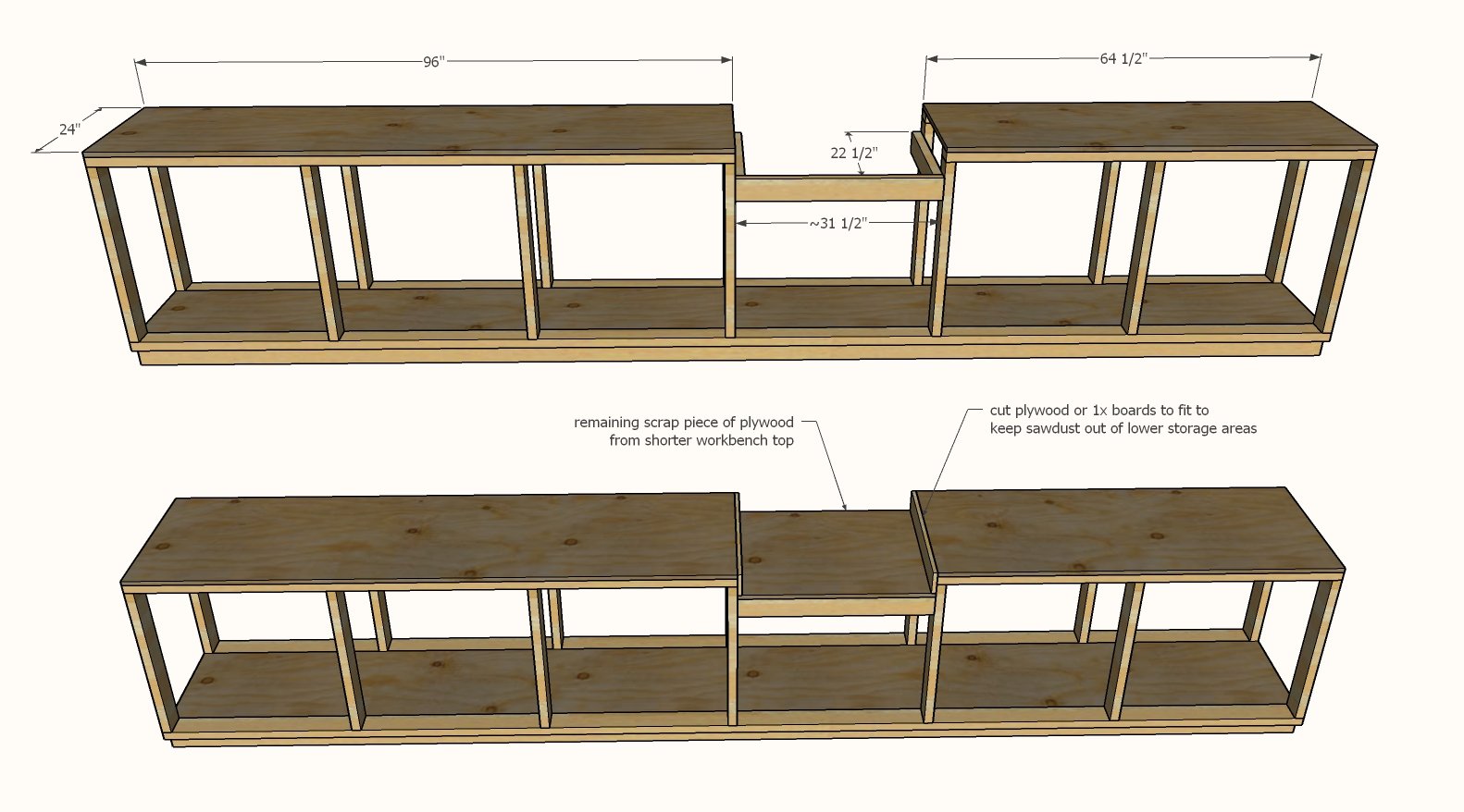 Pony Wall Workbench — step 4