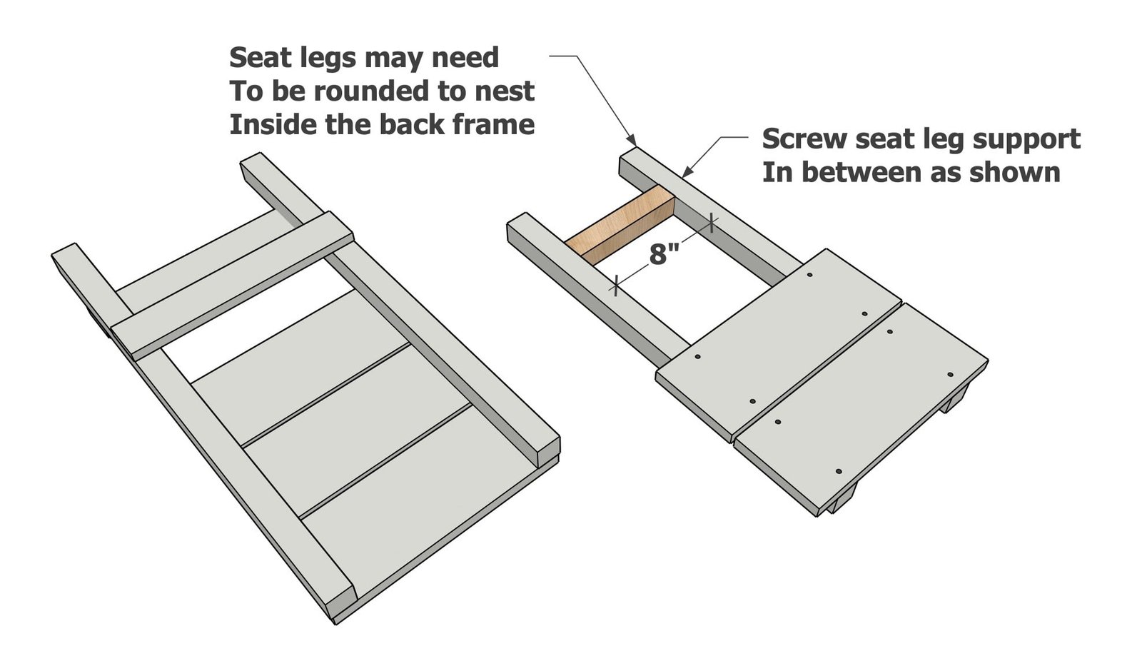 Portable Two Piece Wooden Beach Chair with — step 7