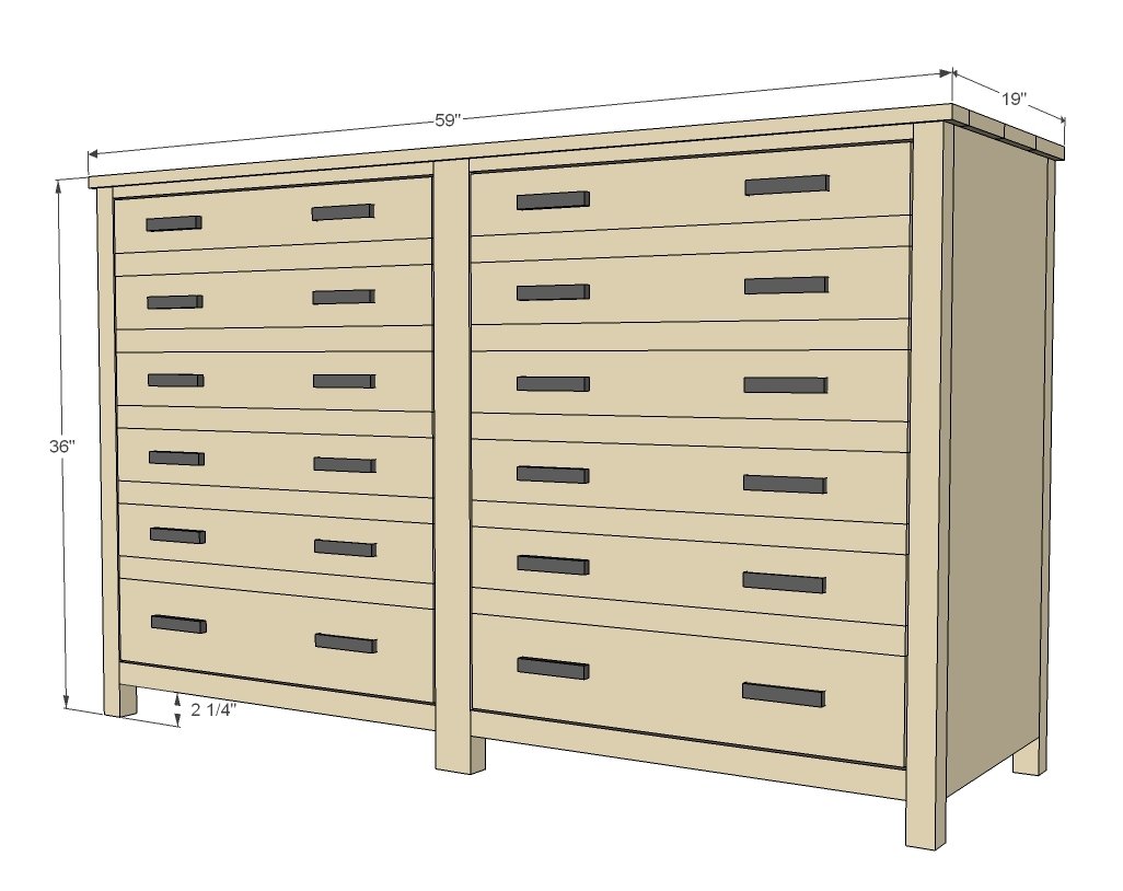 Printer's Console Table dimension diagram 1