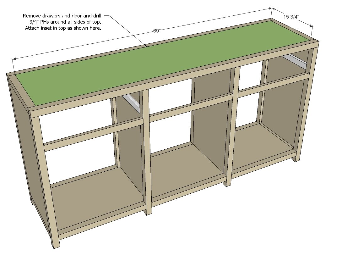 Printers Triple Console Cabinet — step 12