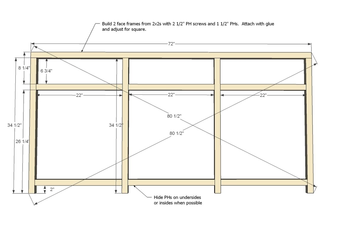 Printers Triple Console Cabinet — step 2