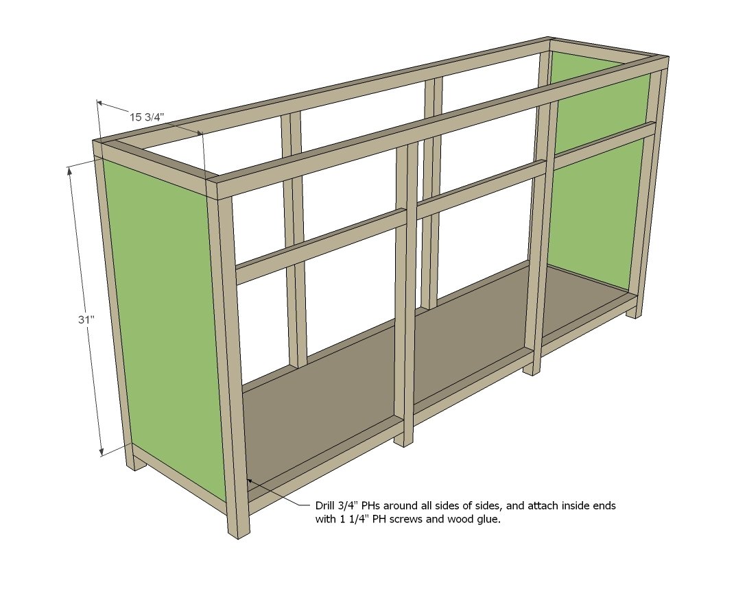 Printers Triple Console Cabinet — step 6