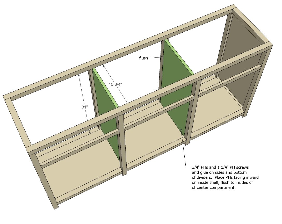 Printers Triple Console Cabinet — step 7