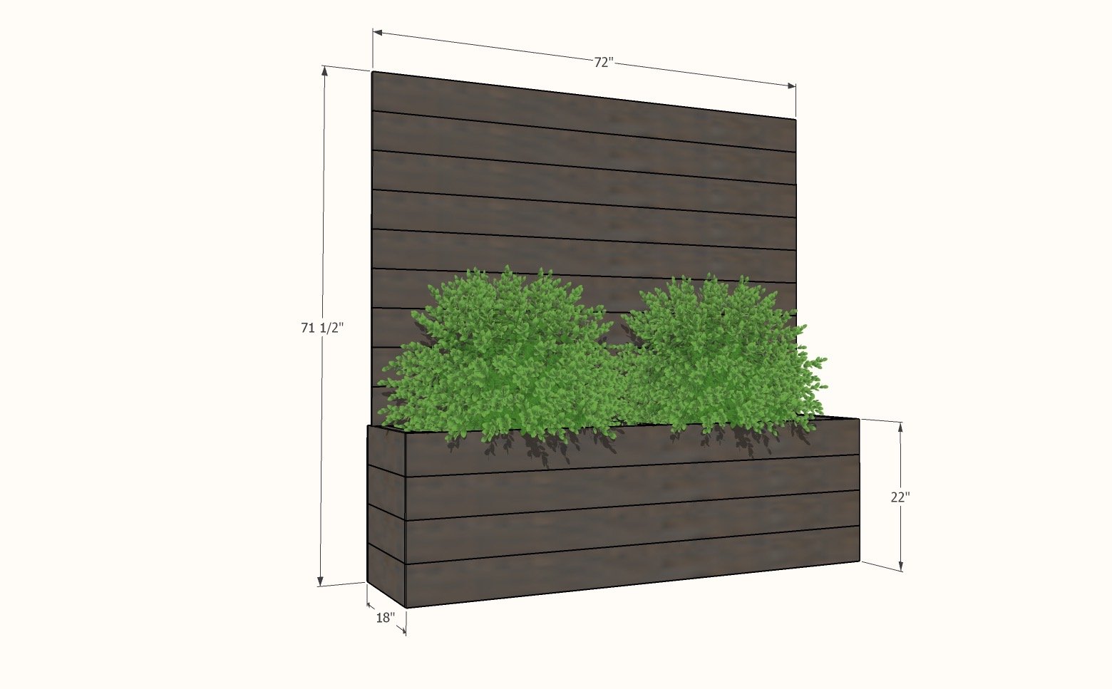 Privacy Planter dimension diagram 1