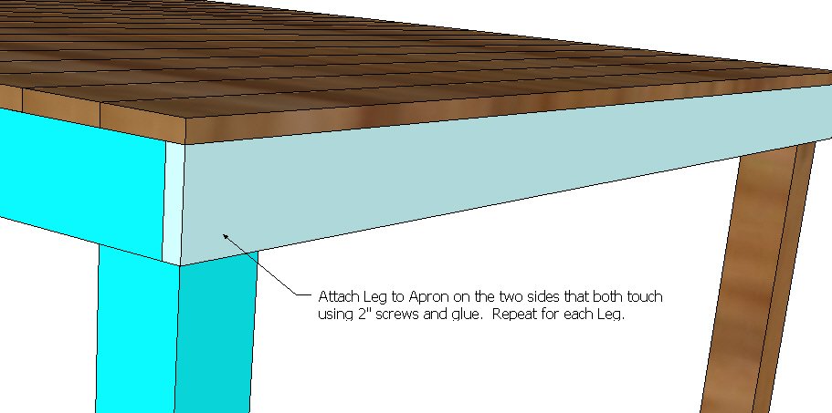 Pub/Counter Height Table (Seats 8) — step 2