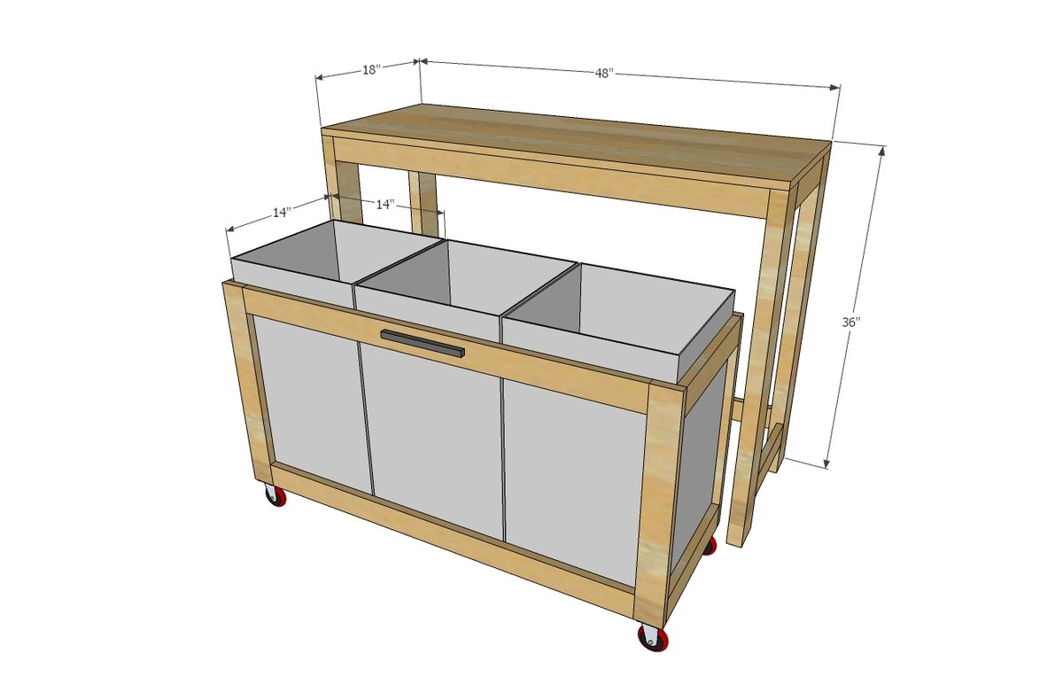 Pull Out Sorting Laundry Station dimension diagram 1