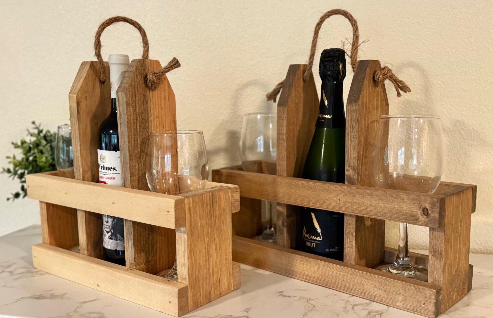 Quick-Build Wine Bottle & Glass Holder
