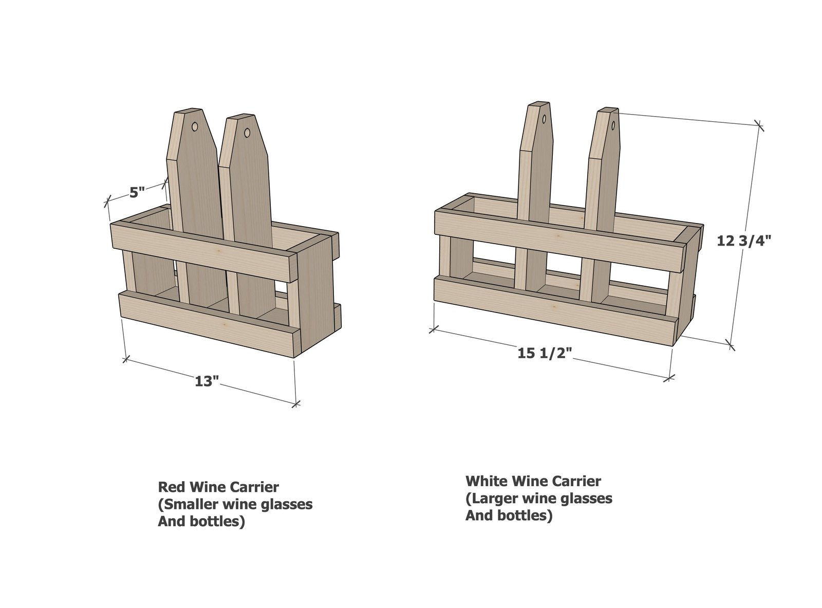 Quick-Build Wine Bottle & Glass Holder dimension diagram 1