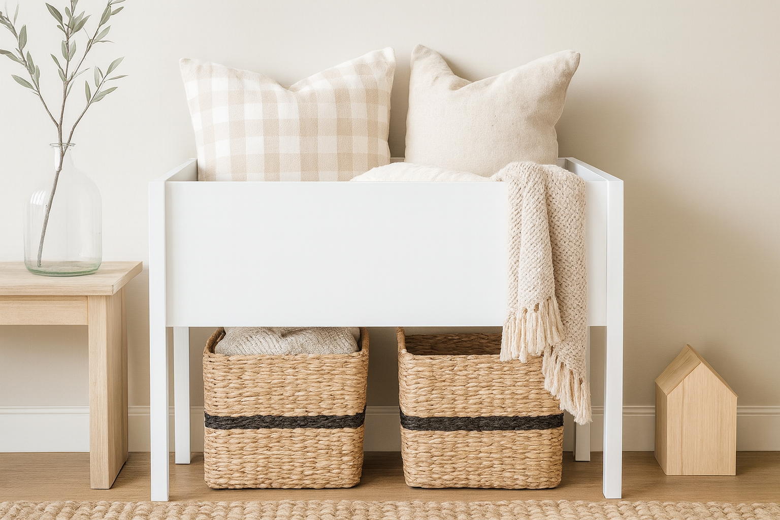 Raised Farmhouse Toy & Blanket Bin