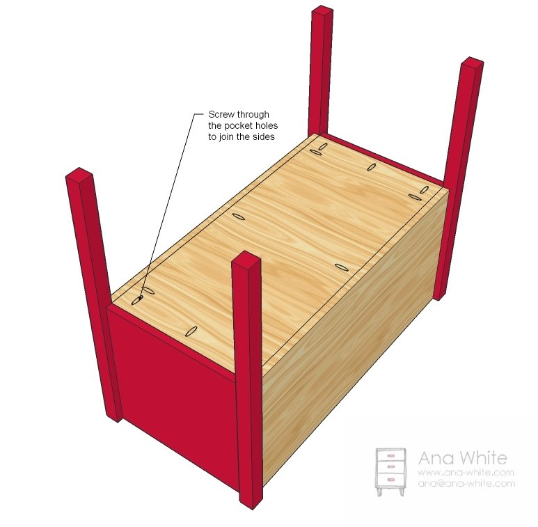 Raised Farmhouse Toy & Blanket Bin — step 4