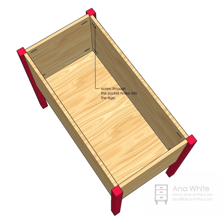 Raised Farmhouse Toy & Blanket Bin — step 5