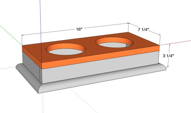Raised Pet Feeder dimension diagram 1