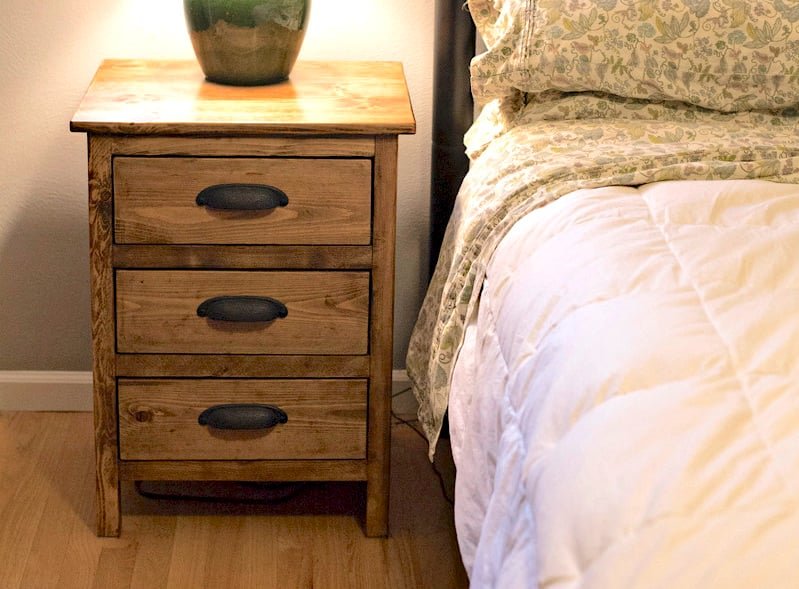 Reclaimed Wood Look Bedside Table