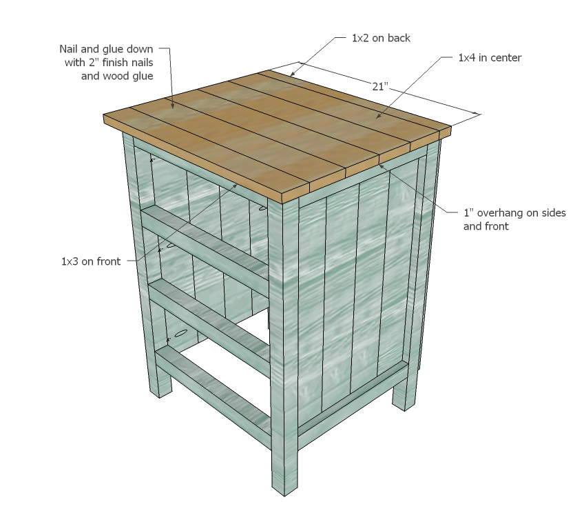 Reclaimed Wood Look Bedside Table — step 6