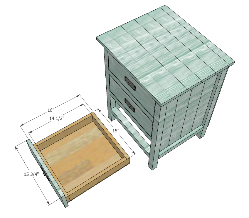 Reclaimed Wood Look Bedside Table — step 7