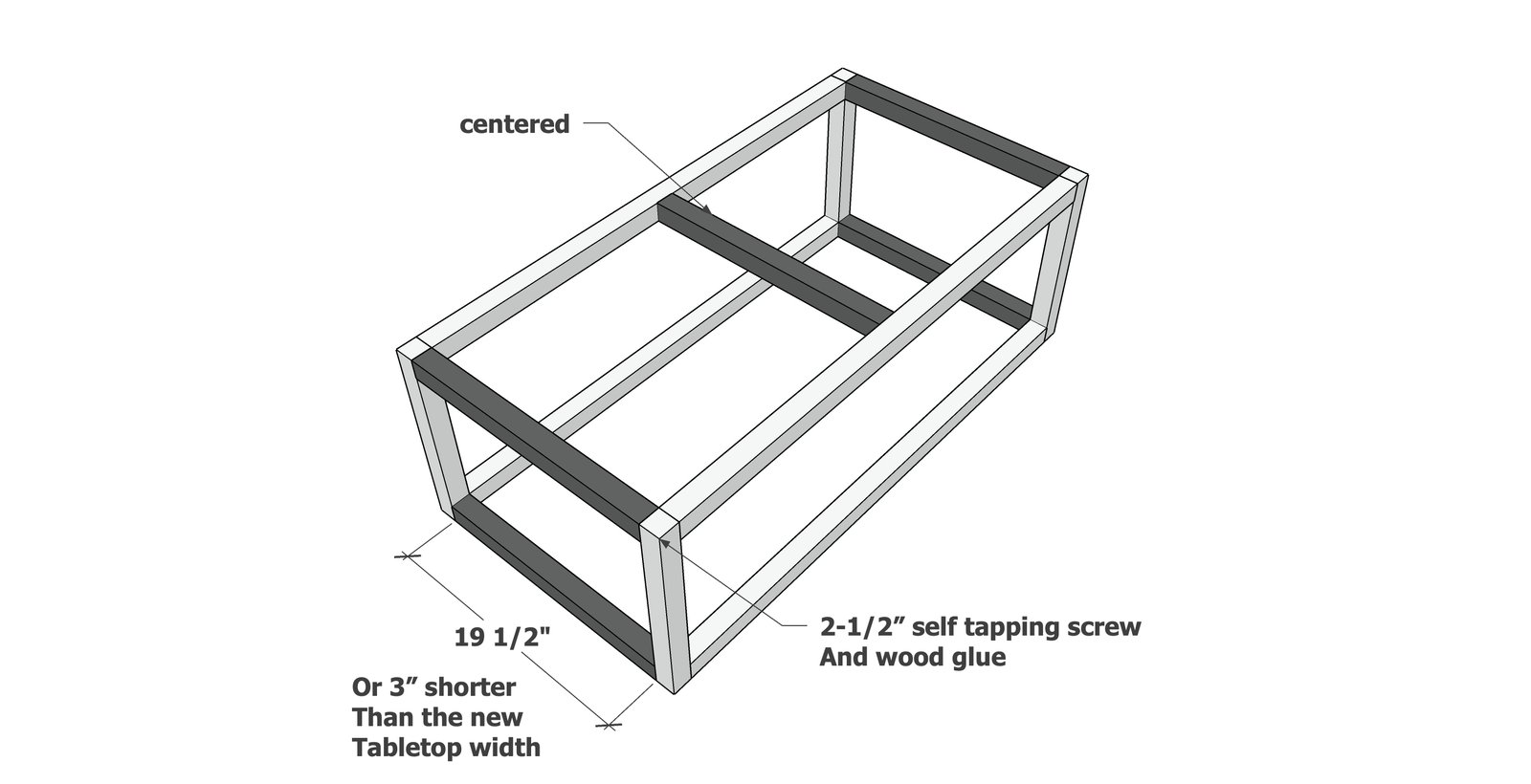 Rectangle Box Frame Coffee Table — step 3
