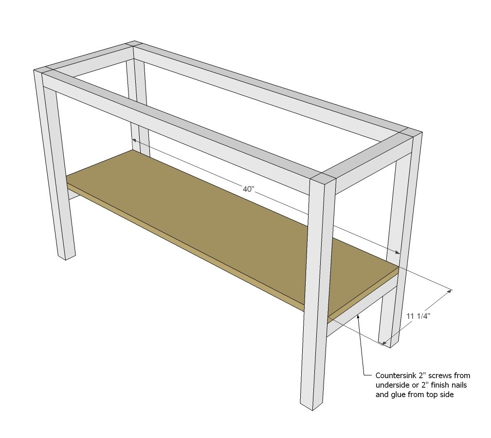 Rectangle End Table with Shelf — step 3