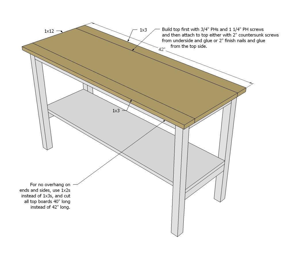 Rectangle End Table with Shelf — step 4