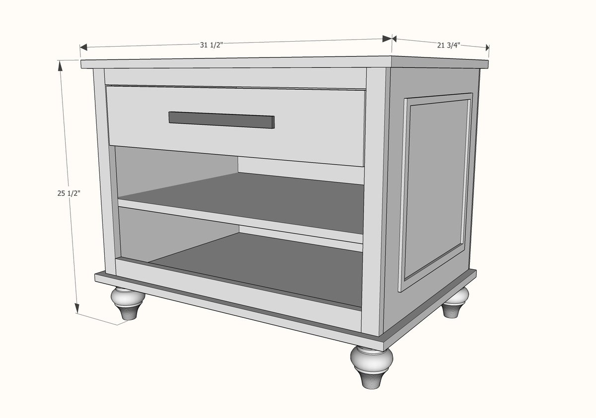 Refined Printer Cabinet dimension diagram 1