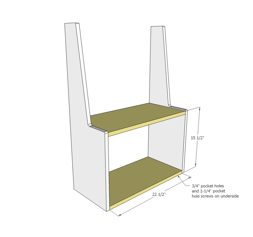 Retro Wood Toy Pretend Play Kitchen Dish Hutch — step 2