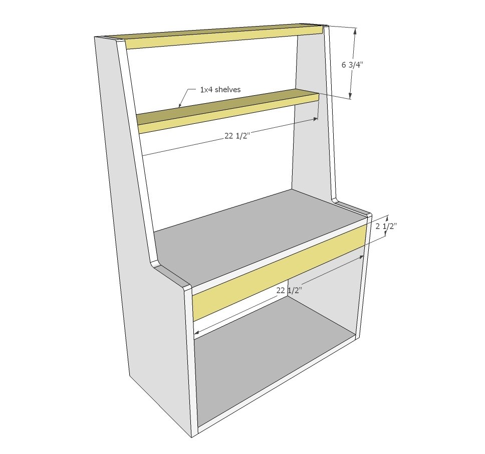 Retro Wood Toy Pretend Play Kitchen Dish Hutch — step 3