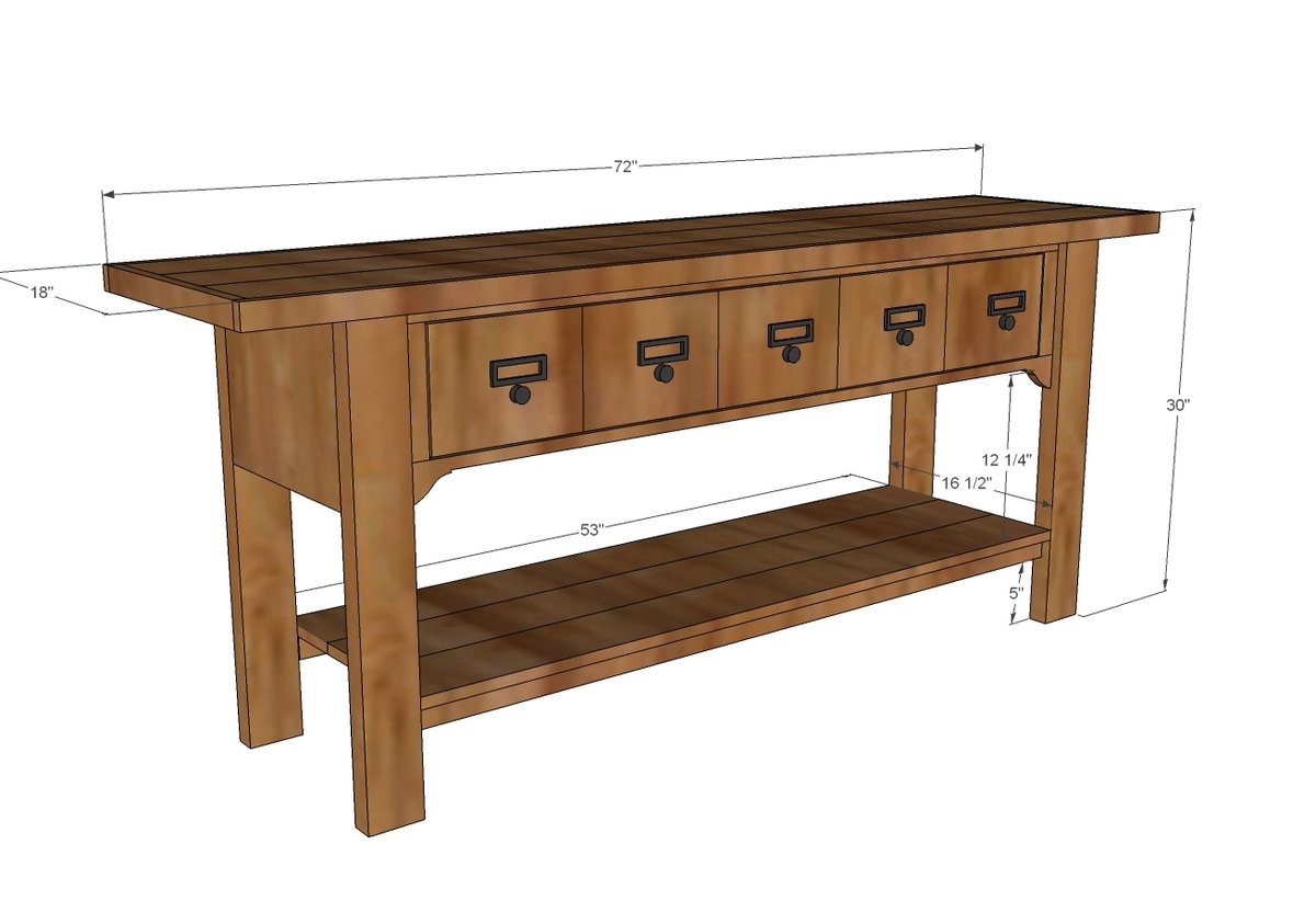 Ridge Media Console dimension diagram 1