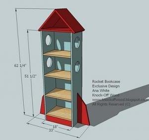 Rocket Bookcase dimension diagram 1