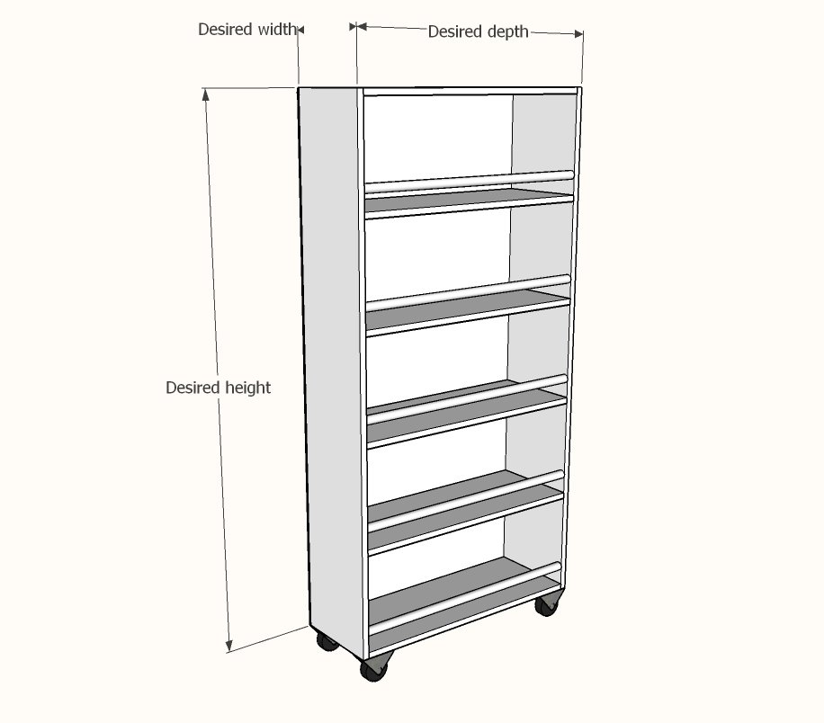 Roll Out Pantry dimension diagram 1