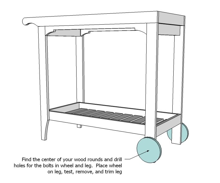 Rolling Bar Cart with Removable Tray — step 7