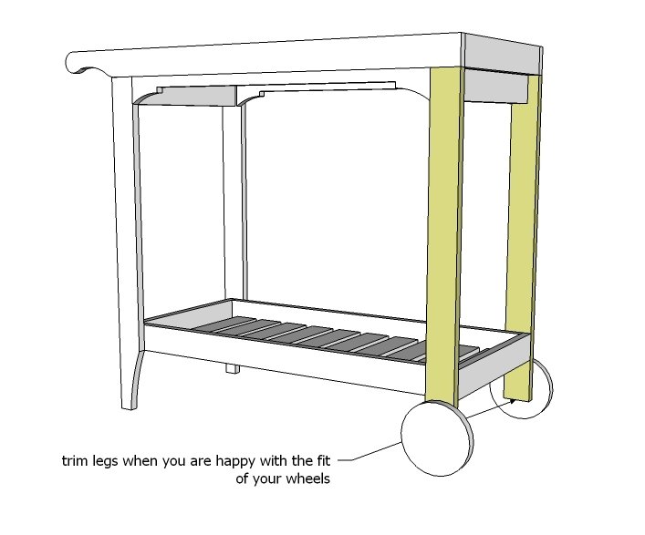 Rolling Bar Cart with Removable Tray — step 8