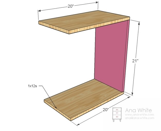 Rolling C End Table or Sofa Table — step 1