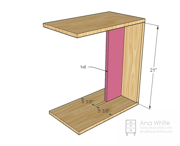 Rolling C End Table or Sofa Table — step 2