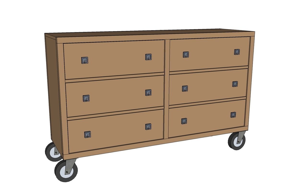 Rolling Rustic Wood Dresser — step 10