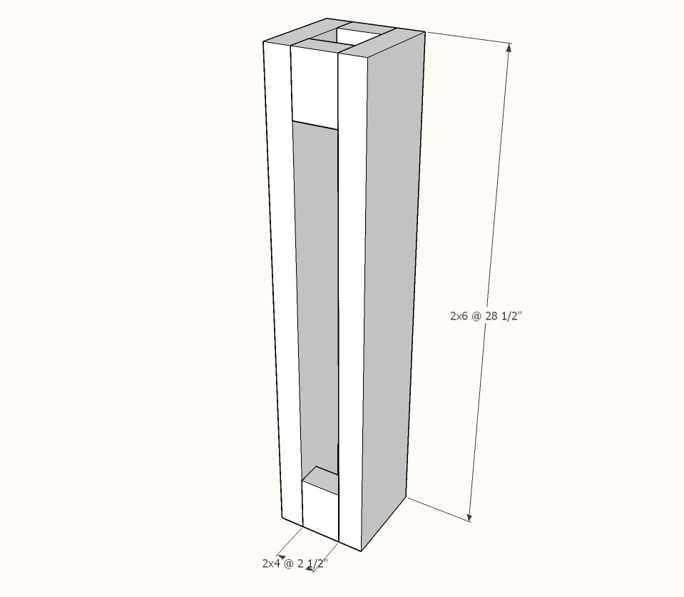 Round 2x4 Farmhouse Table Base — step 1