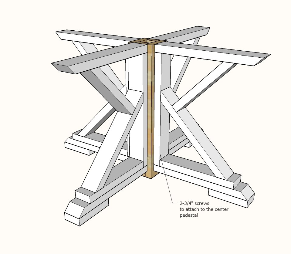 Round 2x4 Farmhouse Table Base — step 4