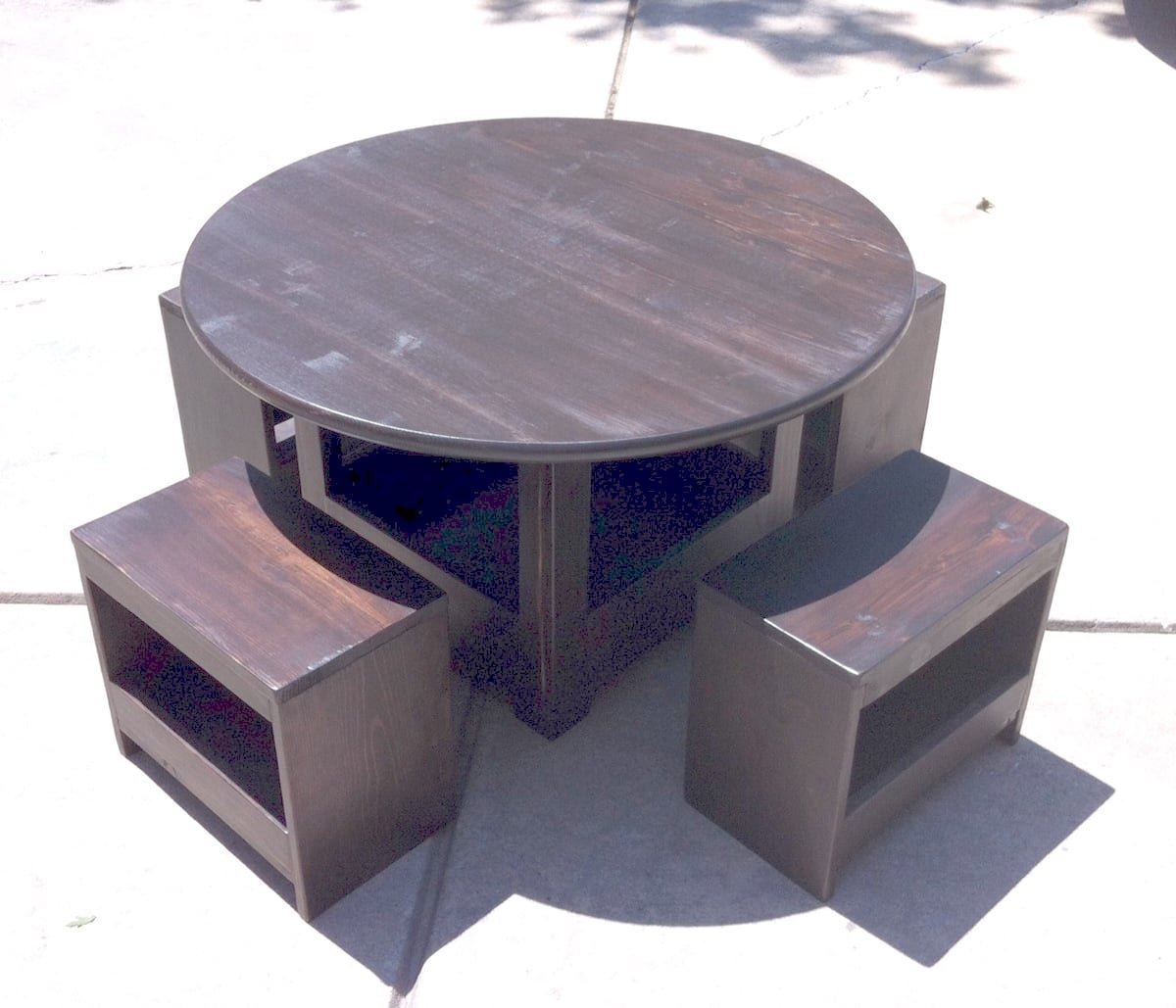 Round Children's Play Table with Storage Base
