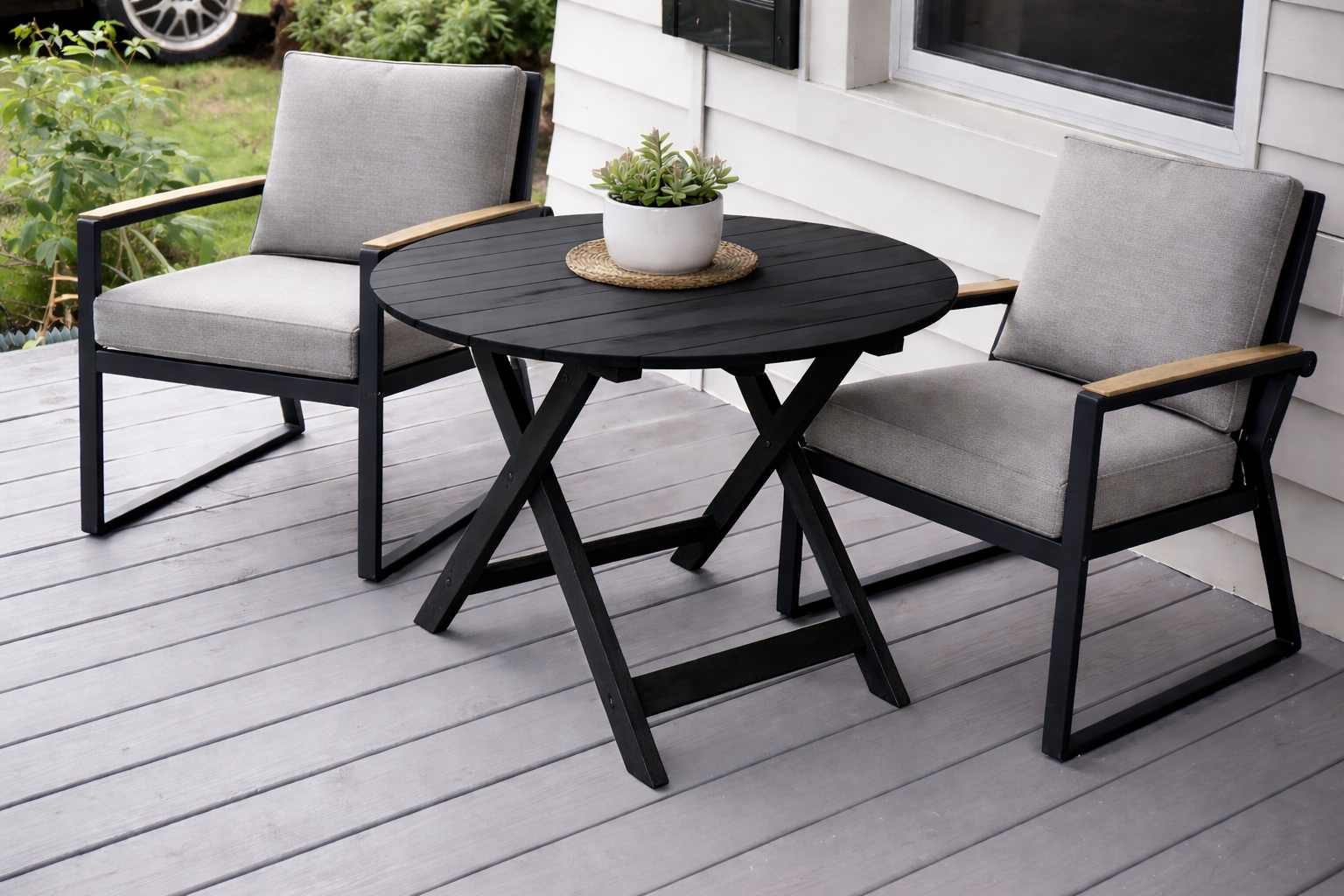 Round Outdoor Adirondack Side Table
