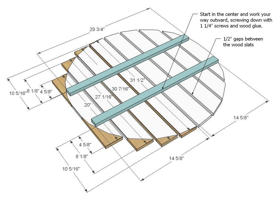 Round Outdoor Adirondack Side Table — step 1