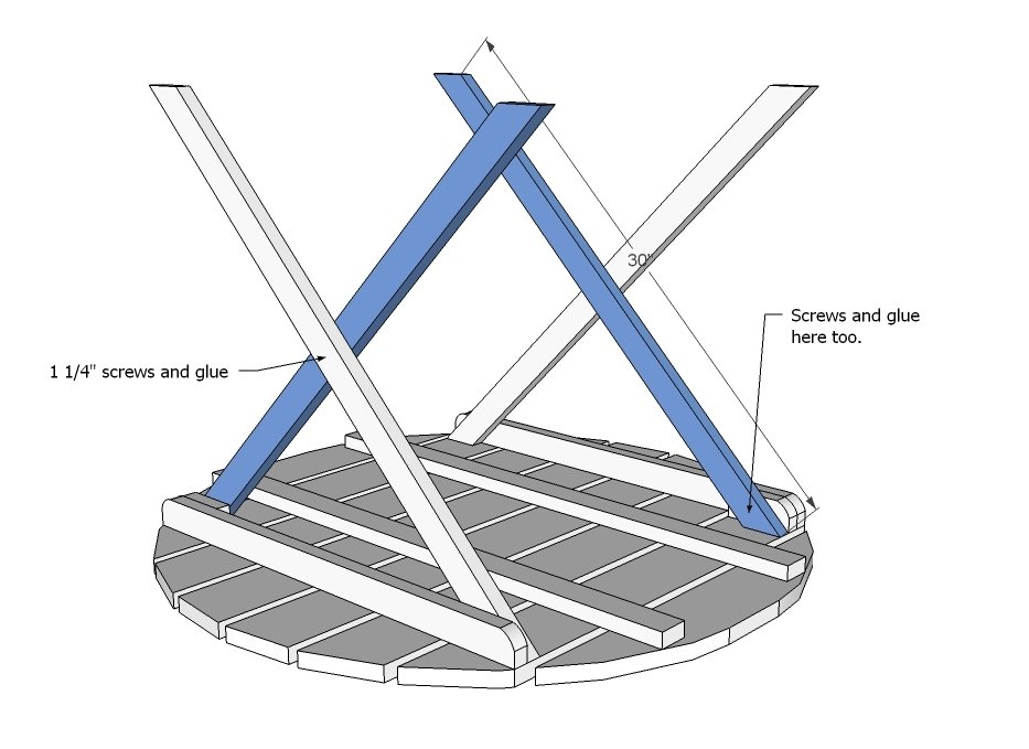 Round Outdoor Adirondack Side Table — step 5